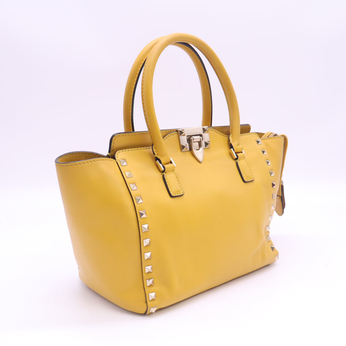 Rockstud Leather Handle Bag B24392