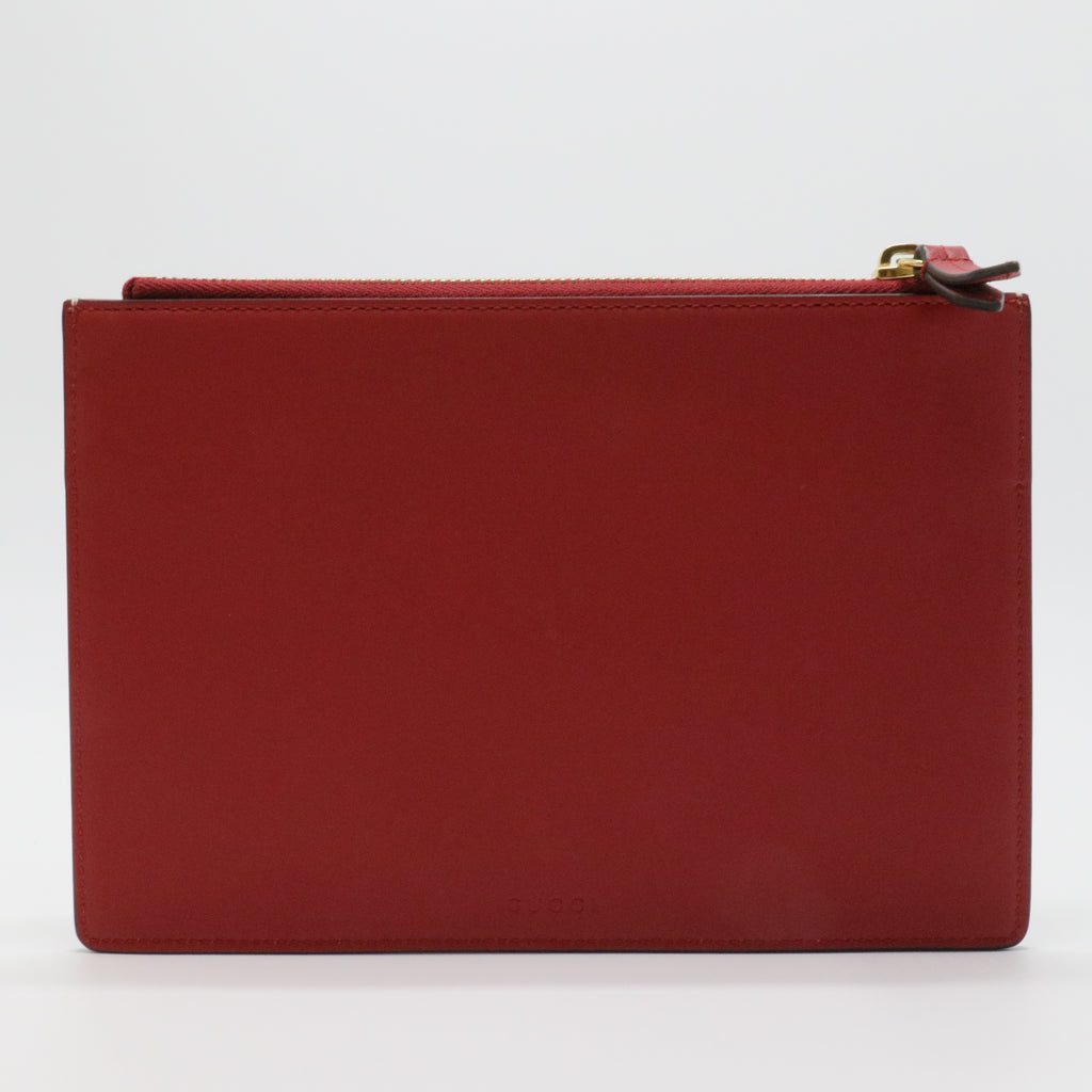 Multicolor GG Supreme Canvas and Suede Blooms Print Pouch