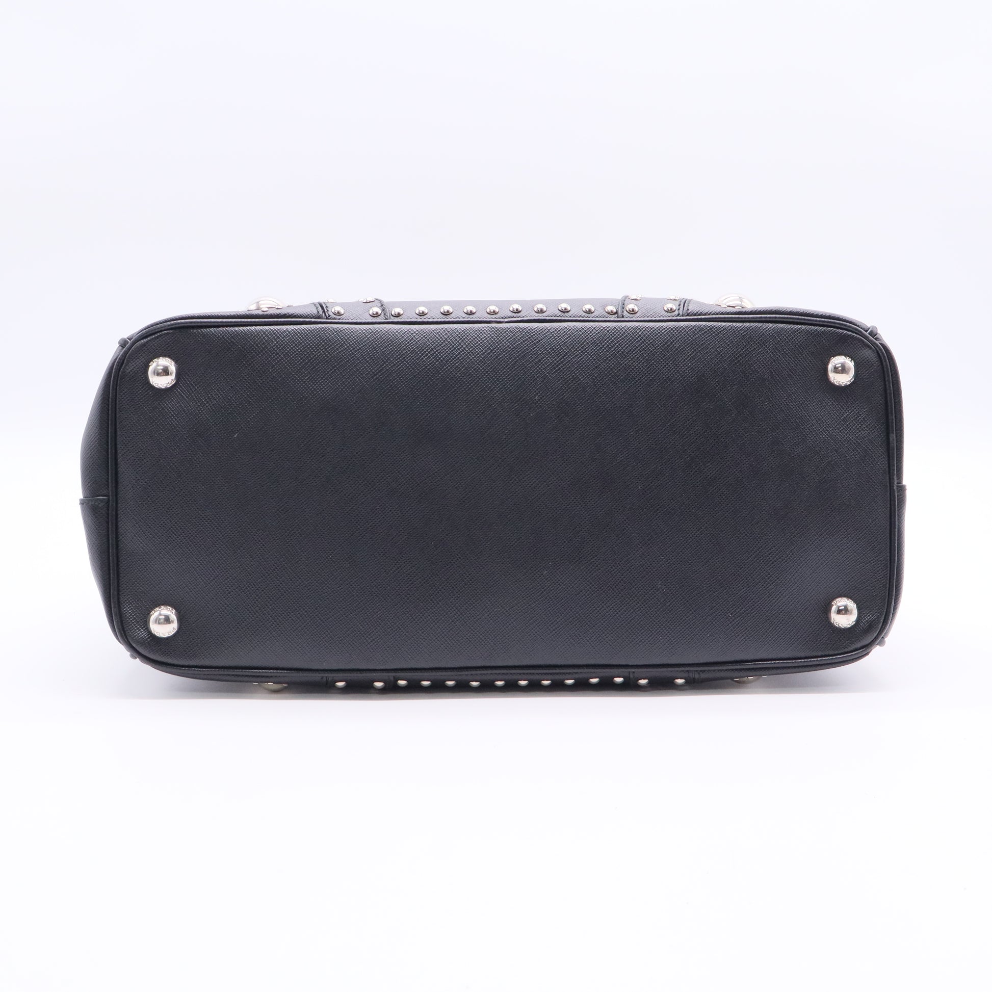Turnlock Double Zip Tote Studded Saffiano Leather Medium Twins LDJ2577