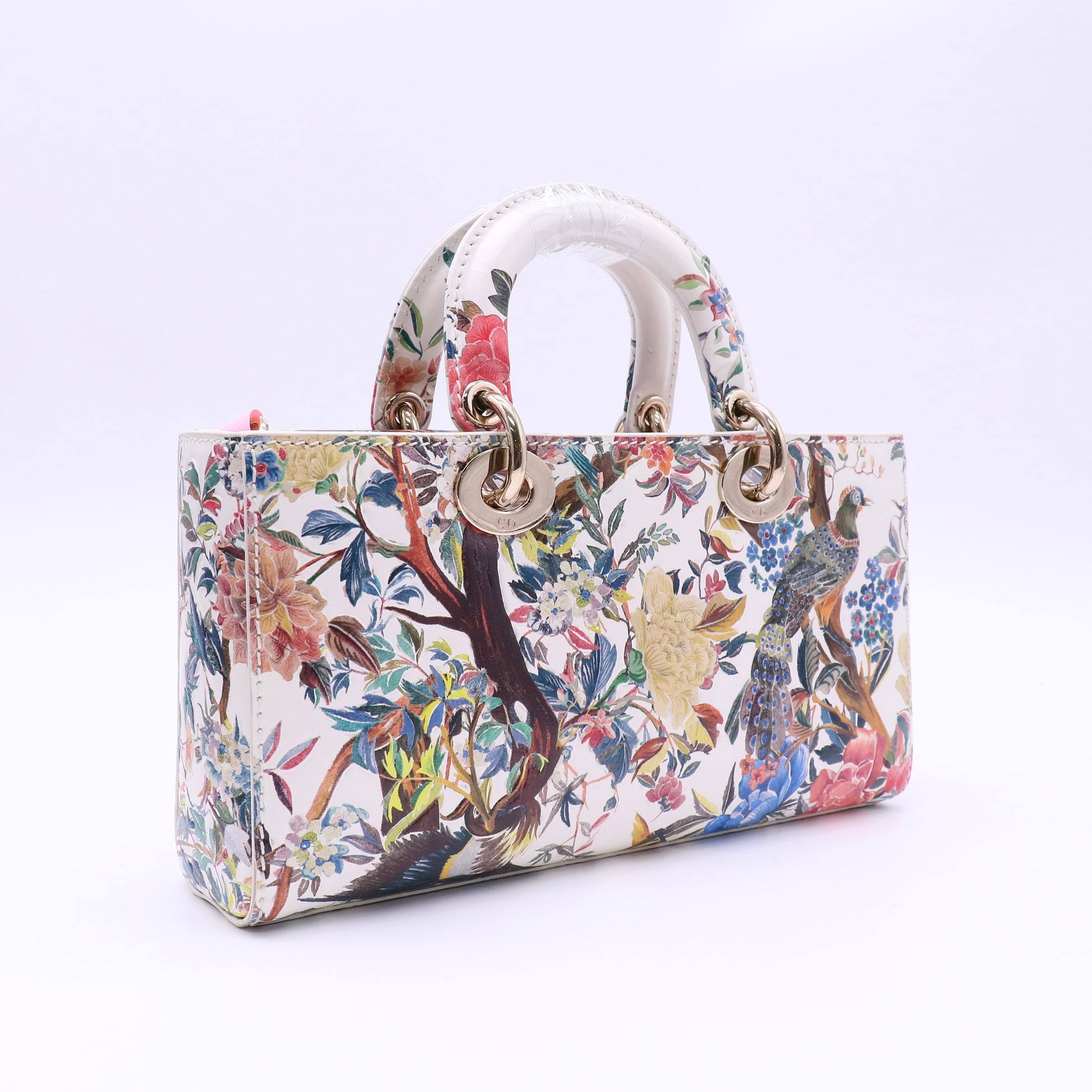 Lady D-Joy Bag Printed Leather and Beaded Embroidery Medium Twins LDJ4797
