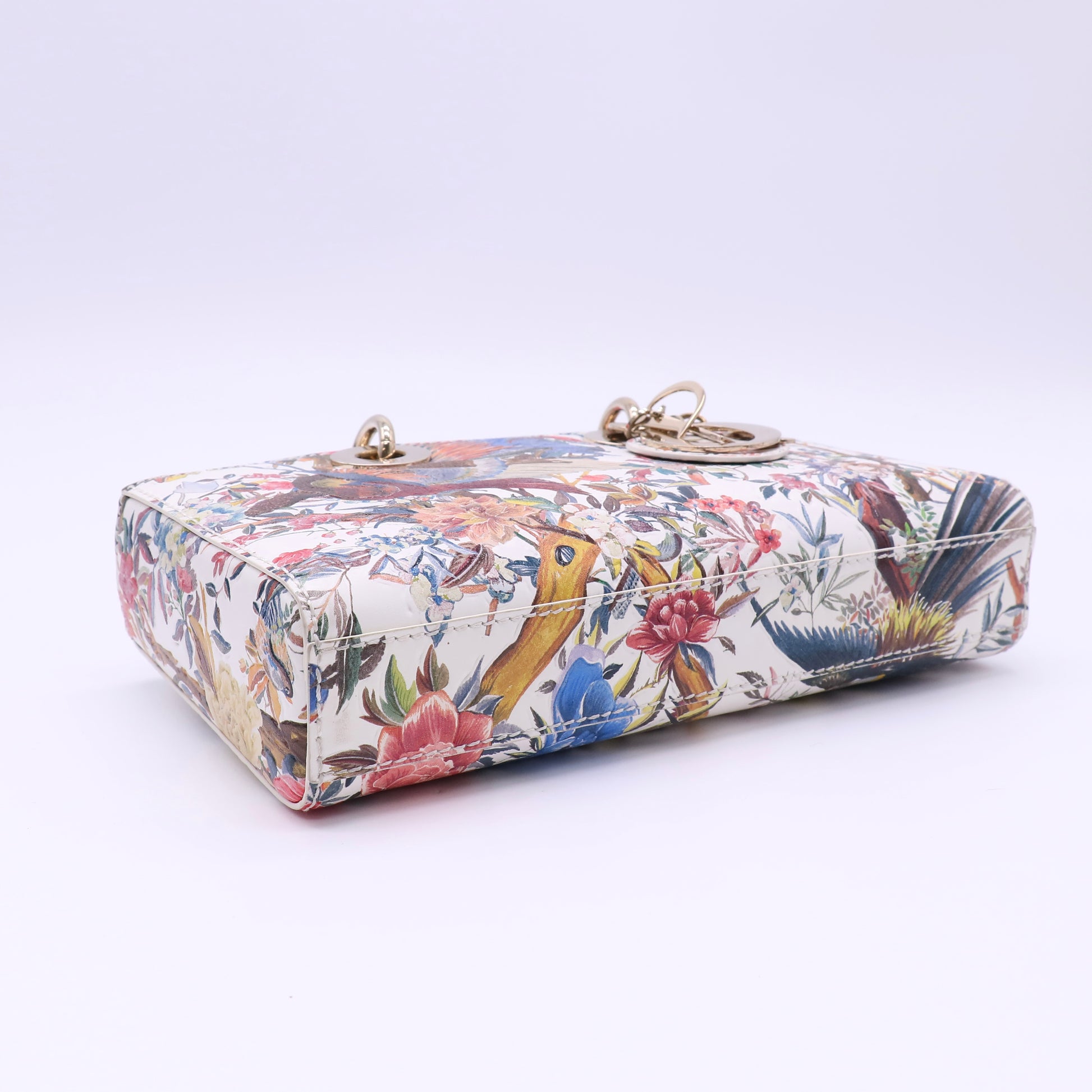 Lady D-Joy Bag Printed Leather and Beaded Embroidery Medium Twins LDJ4797