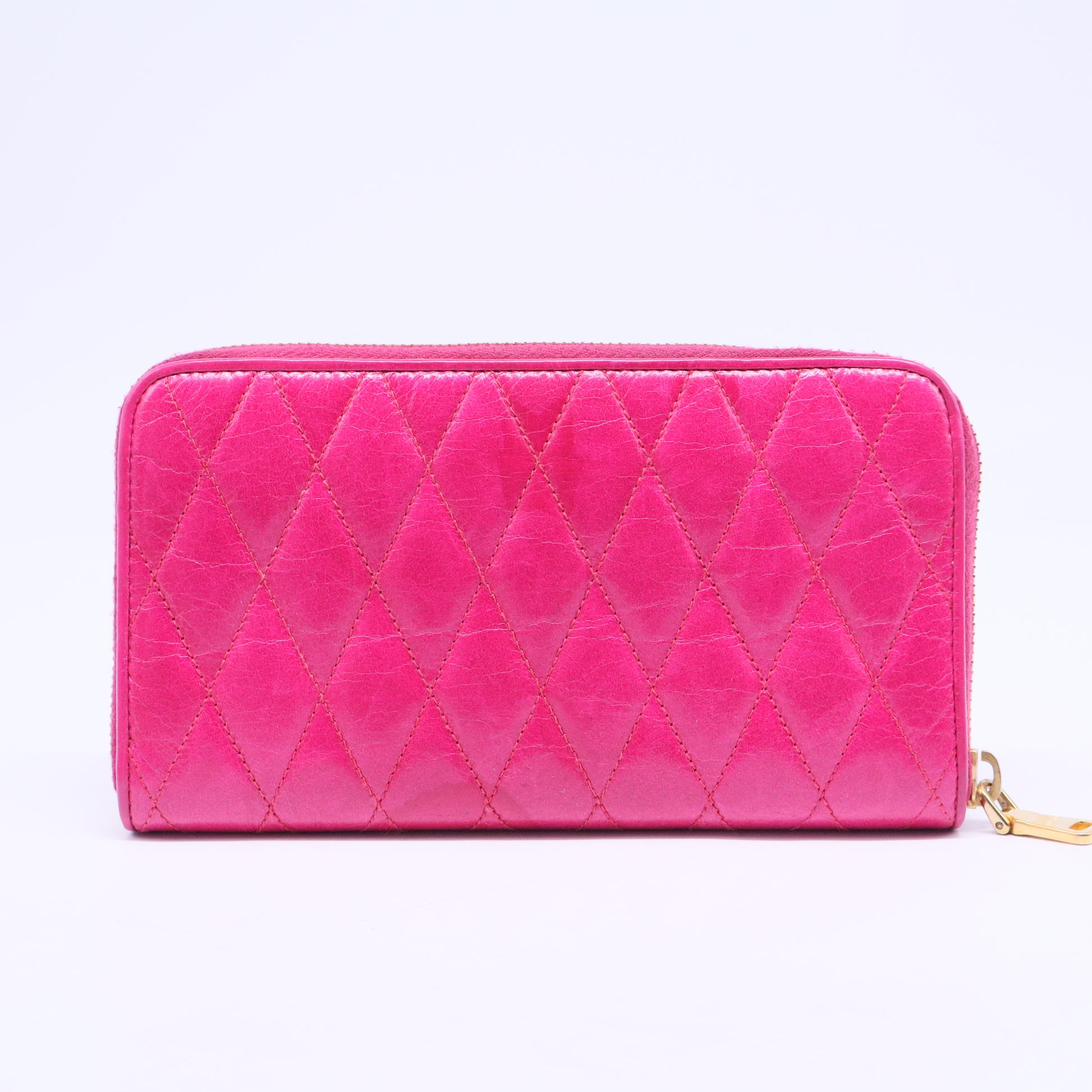 Matelassé Leather Wallet with Bow W20535