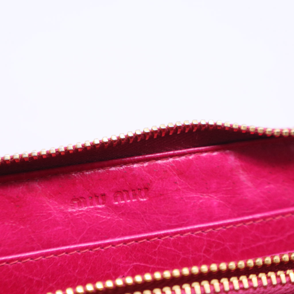 Matelassé Leather Wallet with Bow W20535