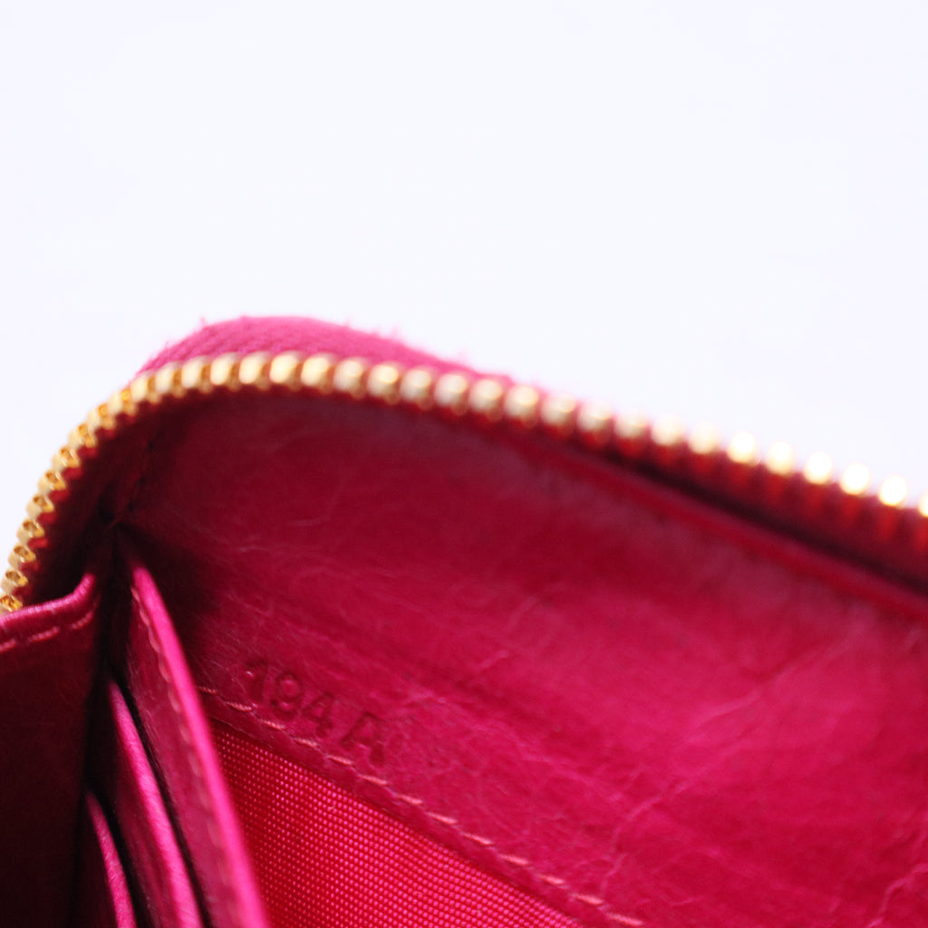 Matelassé Leather Wallet with Bow W20535