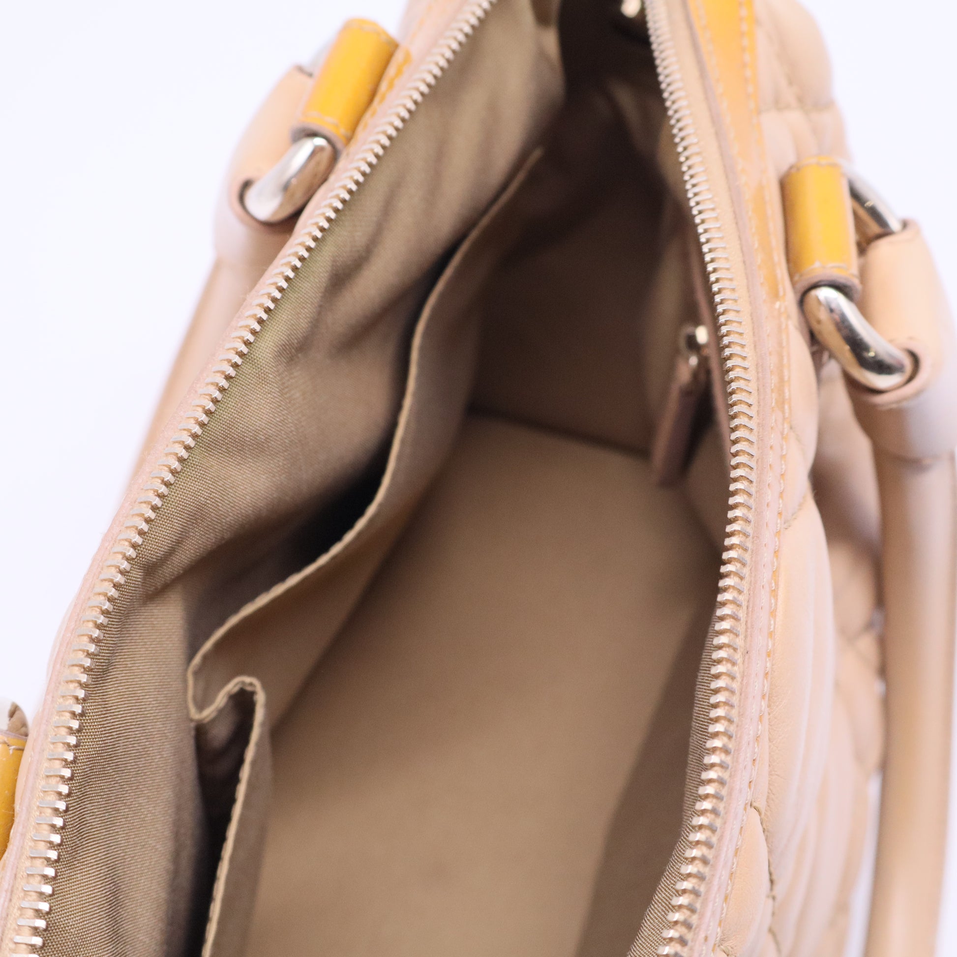 Cannage Quilted Side Pocket Satchel