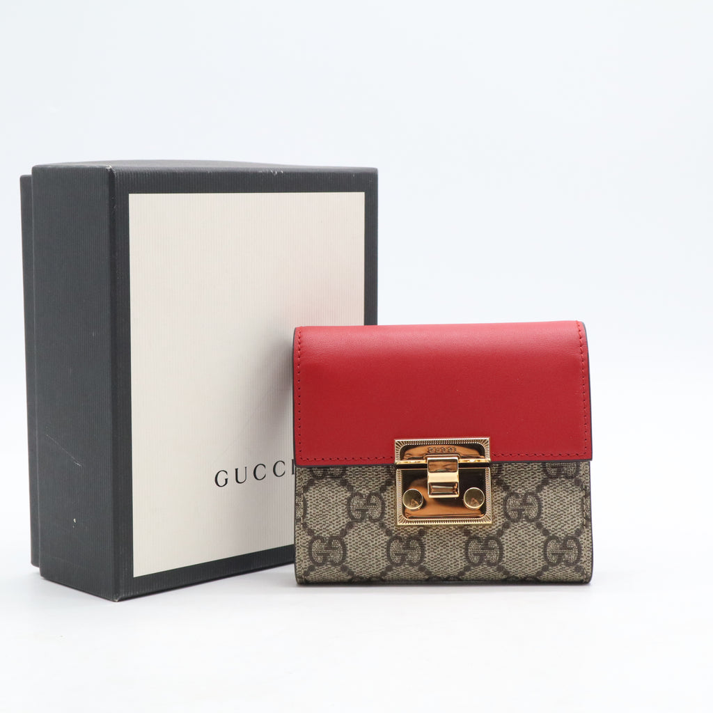 Gucci Padlock GG Supreme Compact Wallet W21247