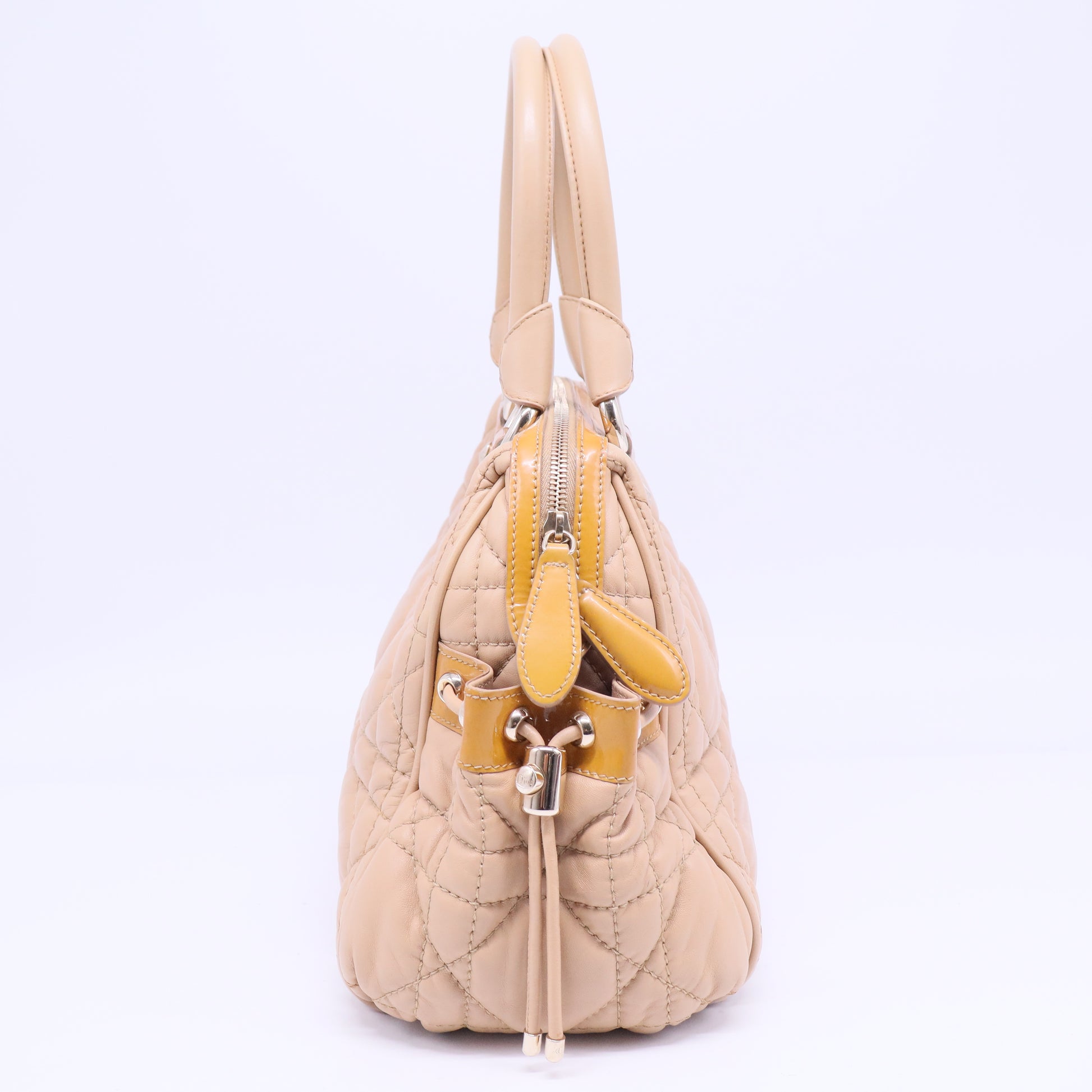 Cannage Quilted Side Pocket Satchel