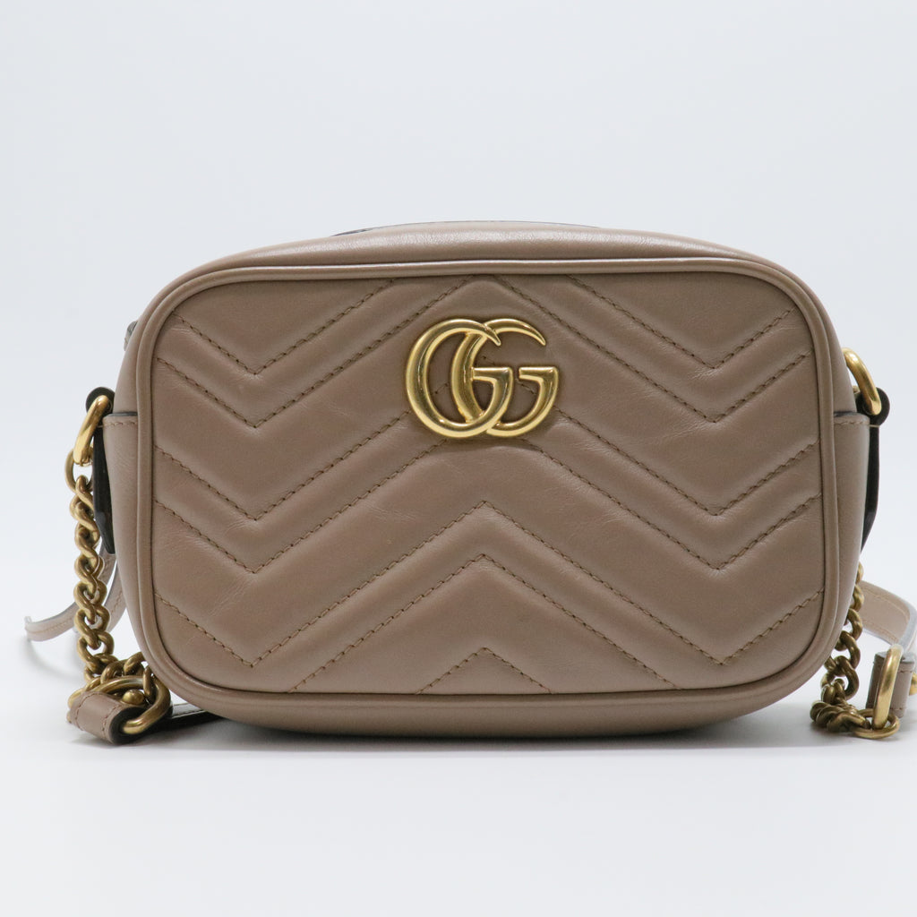 Calfskin Matelasse Mini GG Marmont Chain Shoulder Bag