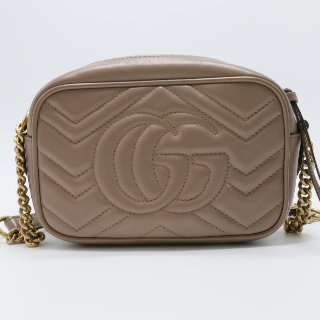 Calfskin Matelasse Mini GG Marmont Chain Shoulder Bag