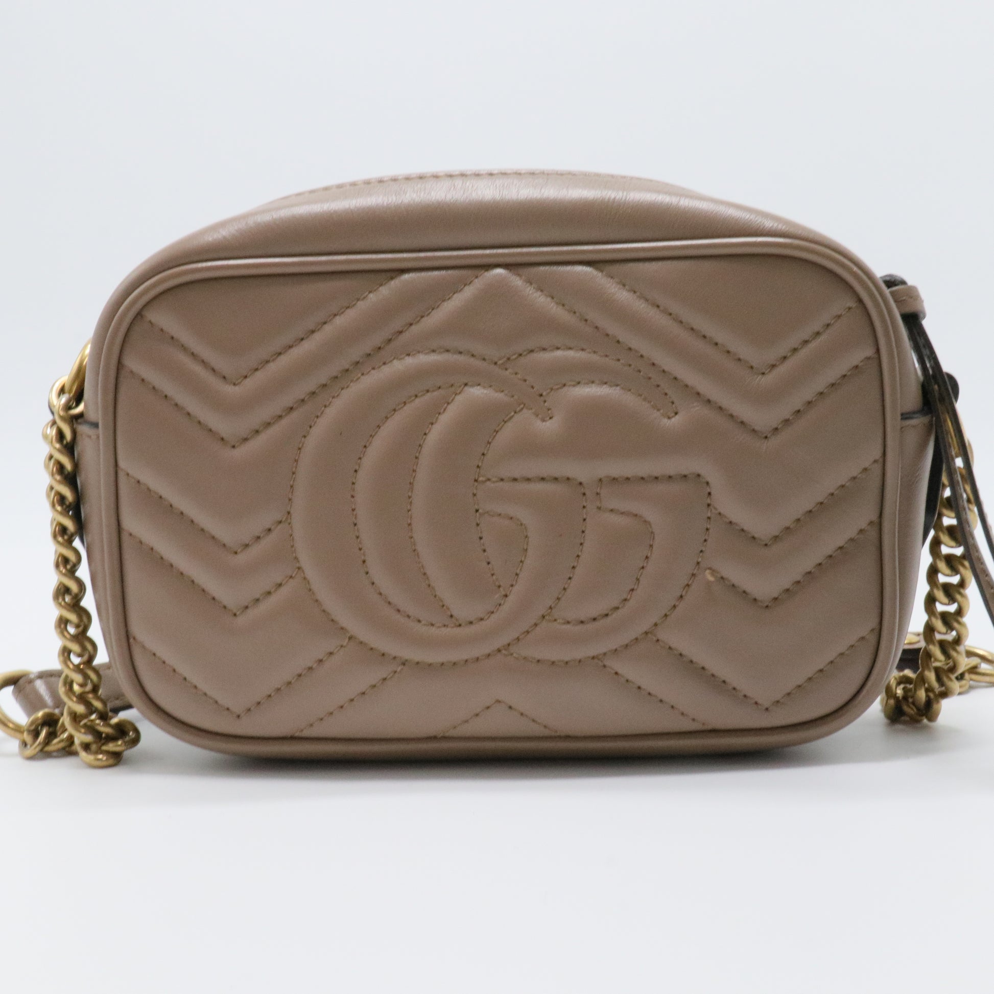 Calfskin Matelasse Mini GG Marmont Chain Shoulder Bag