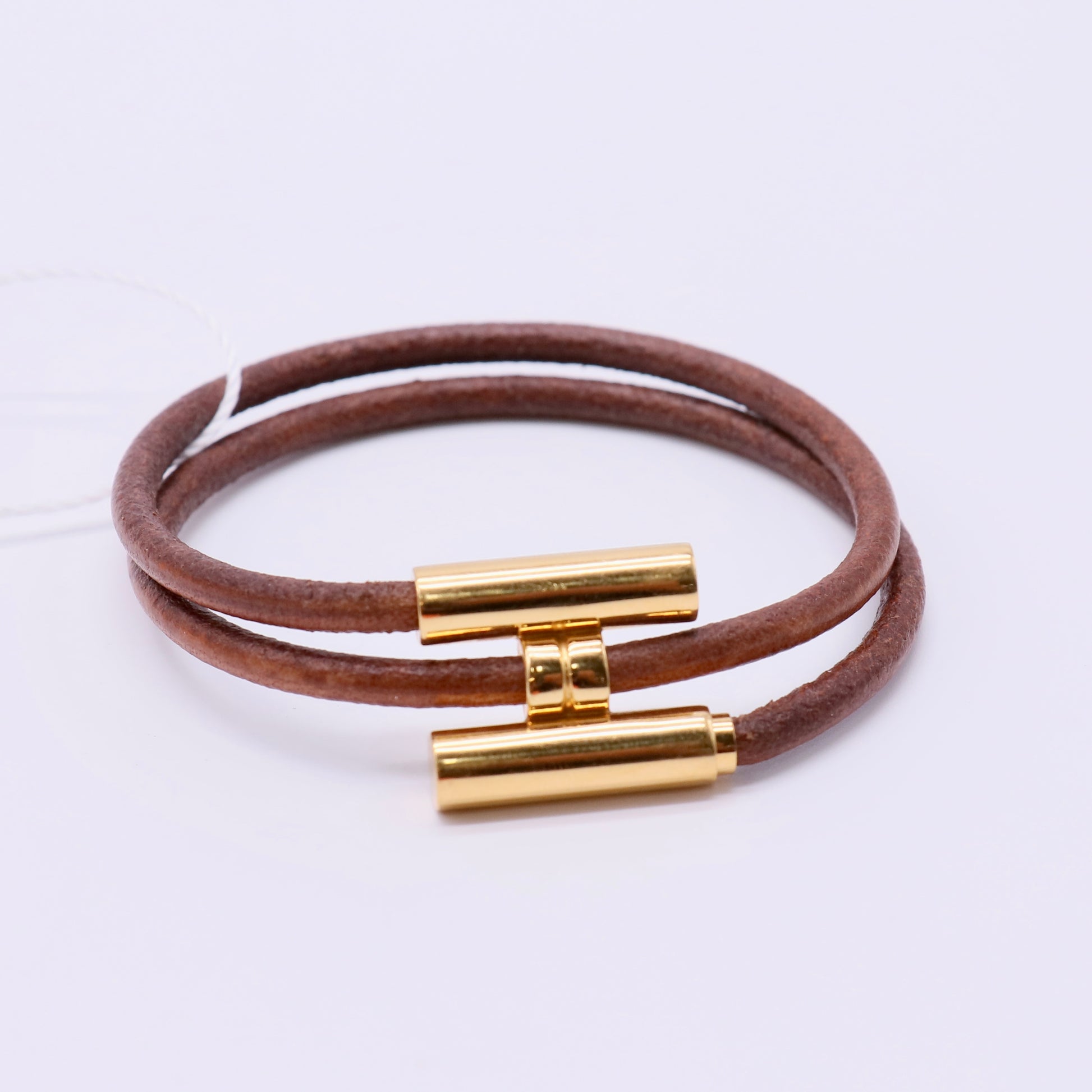 Hermes Naturel Leather Tournis Tresse Bracelet LDZ184