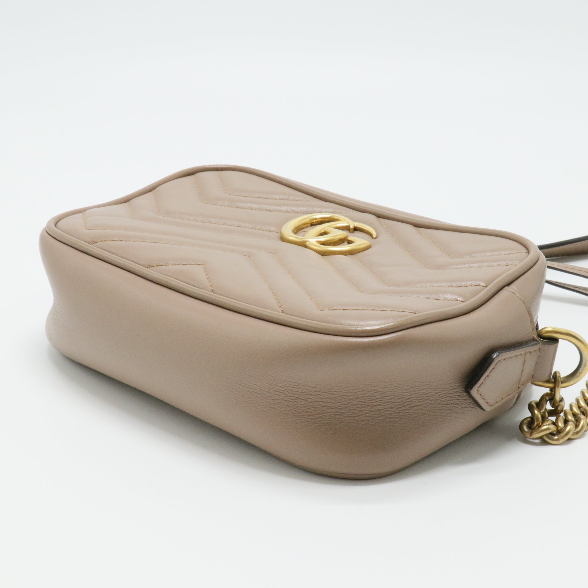 Calfskin Matelasse Mini GG Marmont Chain Shoulder Bag