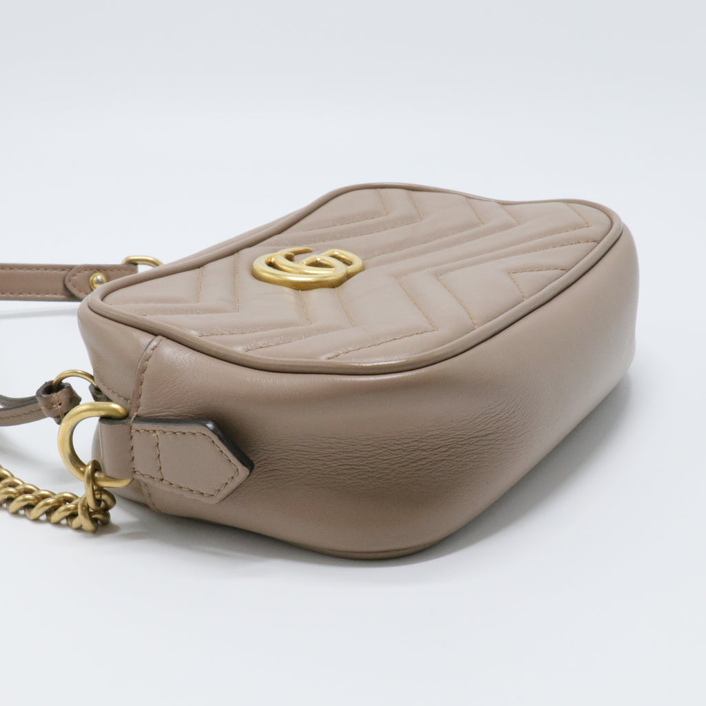 Calfskin Matelasse Mini GG Marmont Chain Shoulder Bag