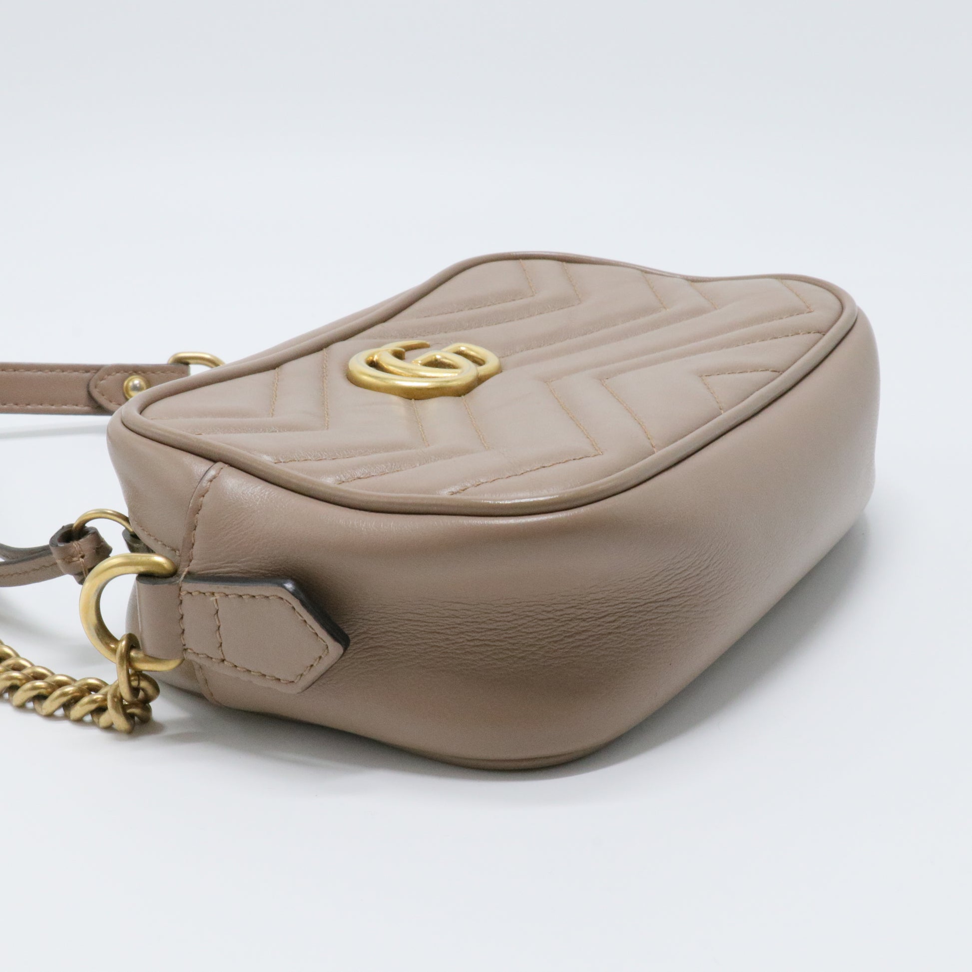 Calfskin Matelasse Mini GG Marmont Chain Shoulder Bag