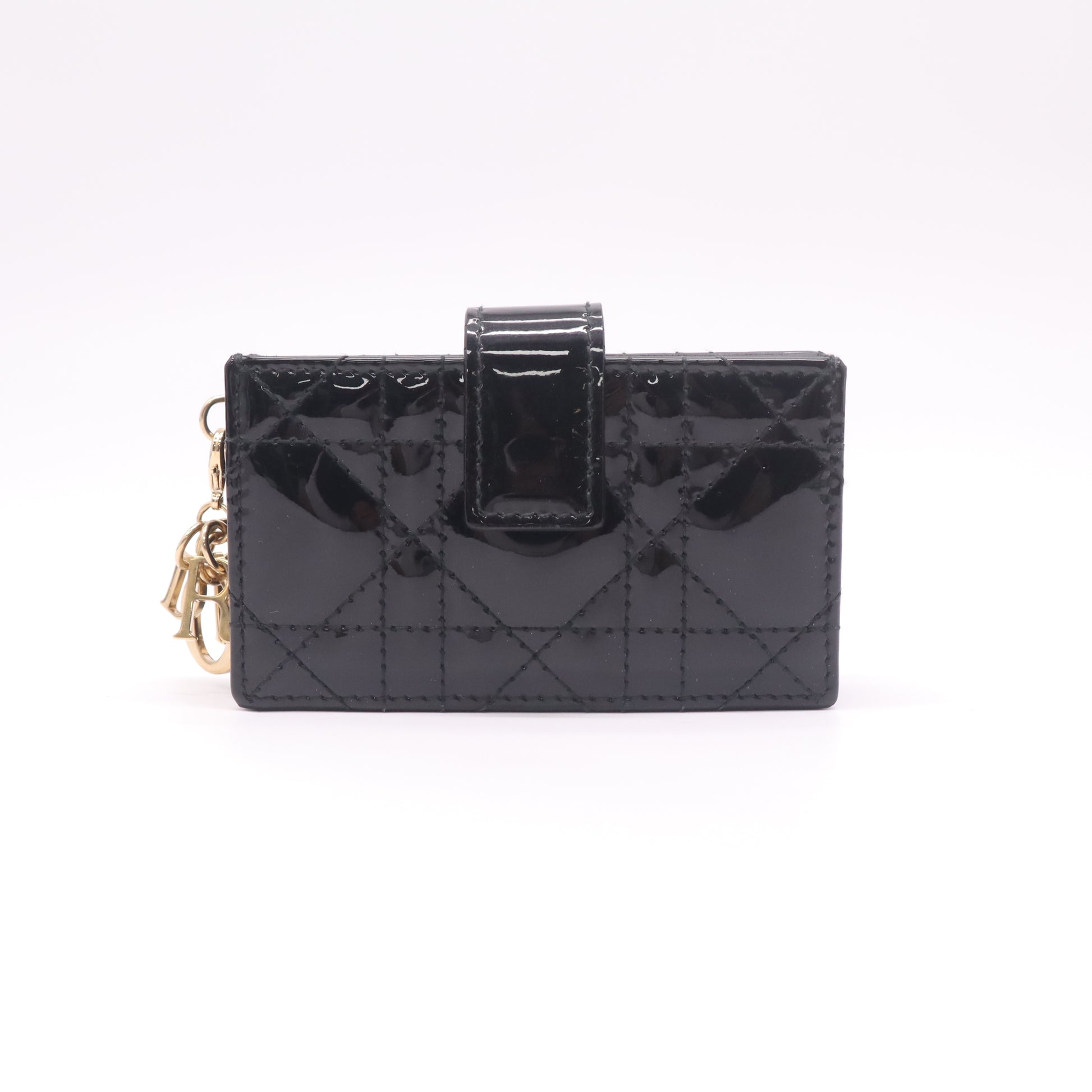 Lady Dior Jasmine 5-Gusset Card Holder Black Patent Cannage Calfskin W22427