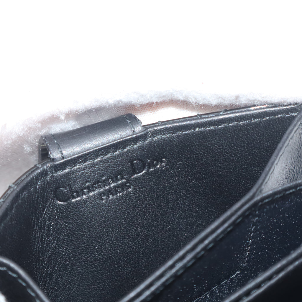 Lady Dior Jasmine 5-Gusset Card Holder Black Patent Cannage Calfskin W22427