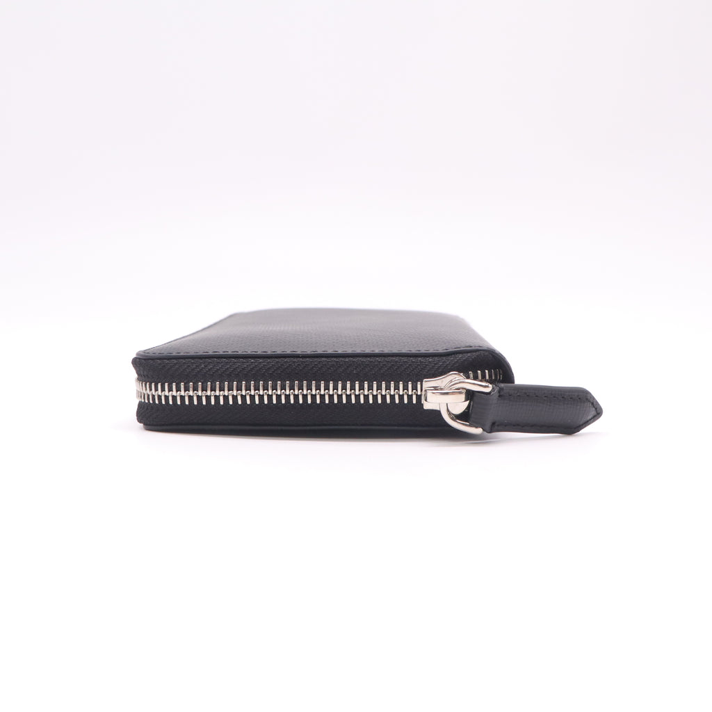 Burberry Charcoal London Check Zip Around Wallet Black W22431