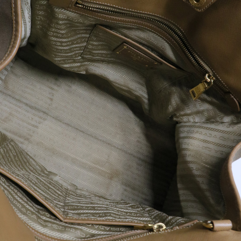 Canapa Embroidered Logo Tote Bag Large Khaki Canvas