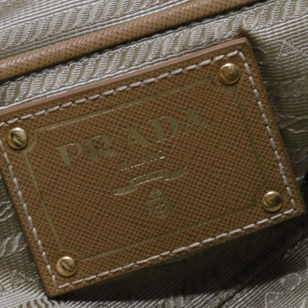 Canapa Embroidered Logo Tote Bag Large Khaki Canvas