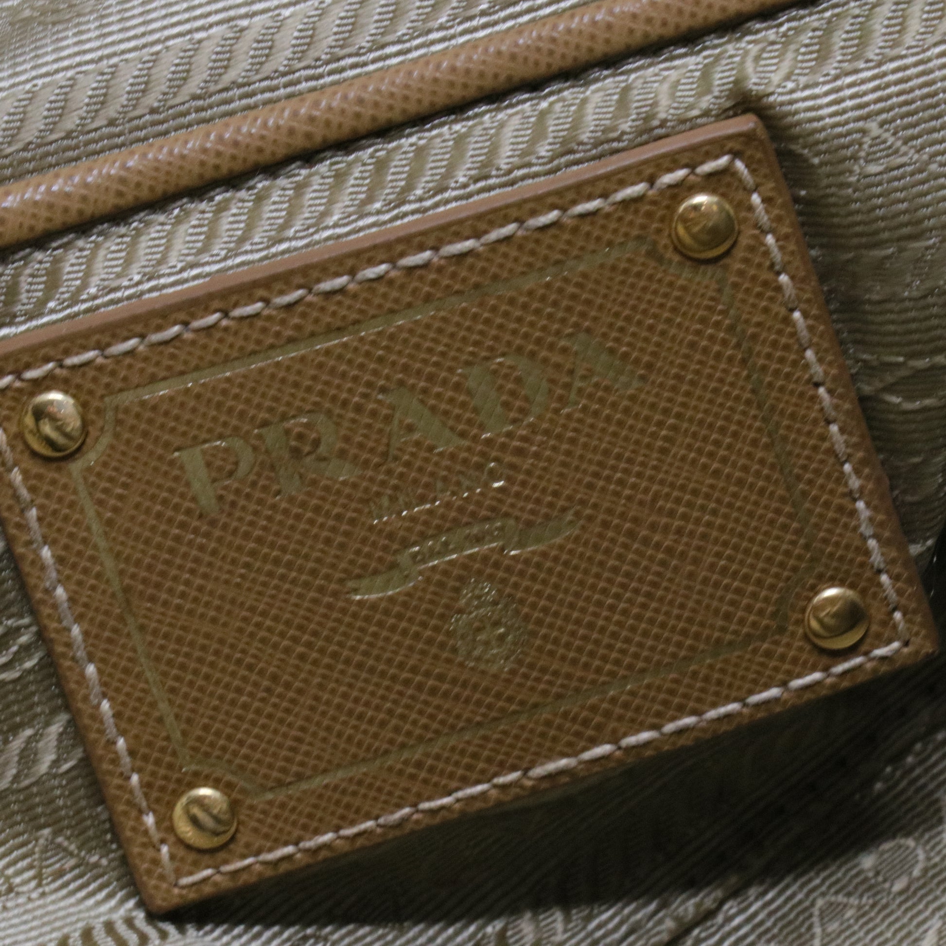 Canapa Embroidered Logo Tote Bag Large Khaki Canvas