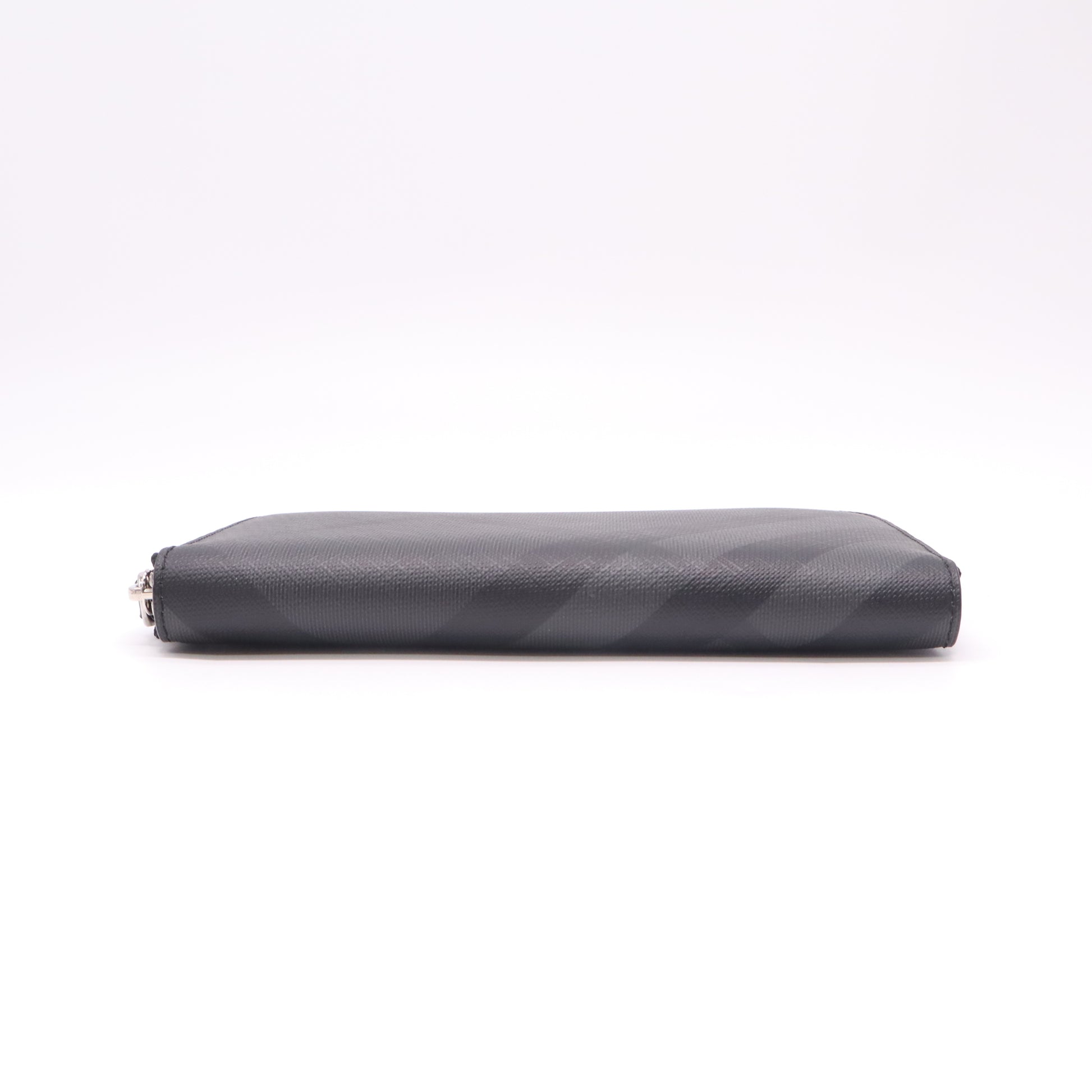 Burberry Charcoal London Check Zip Around Wallet Black W22431