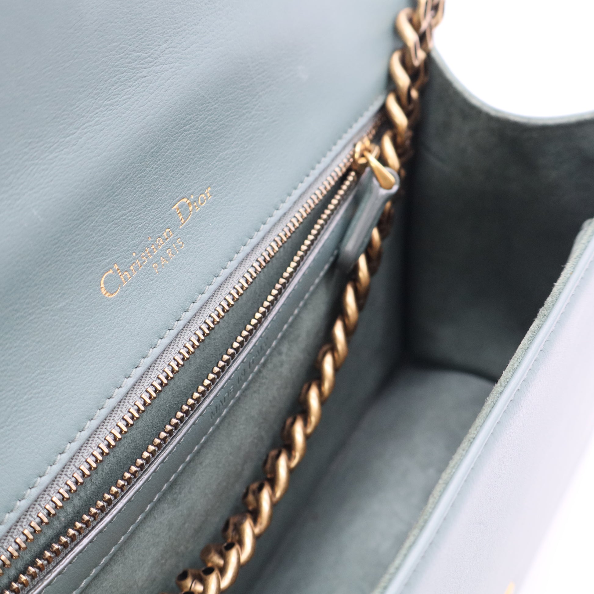 Blue Small Studded Calfskin Diorama Crossbody Twins