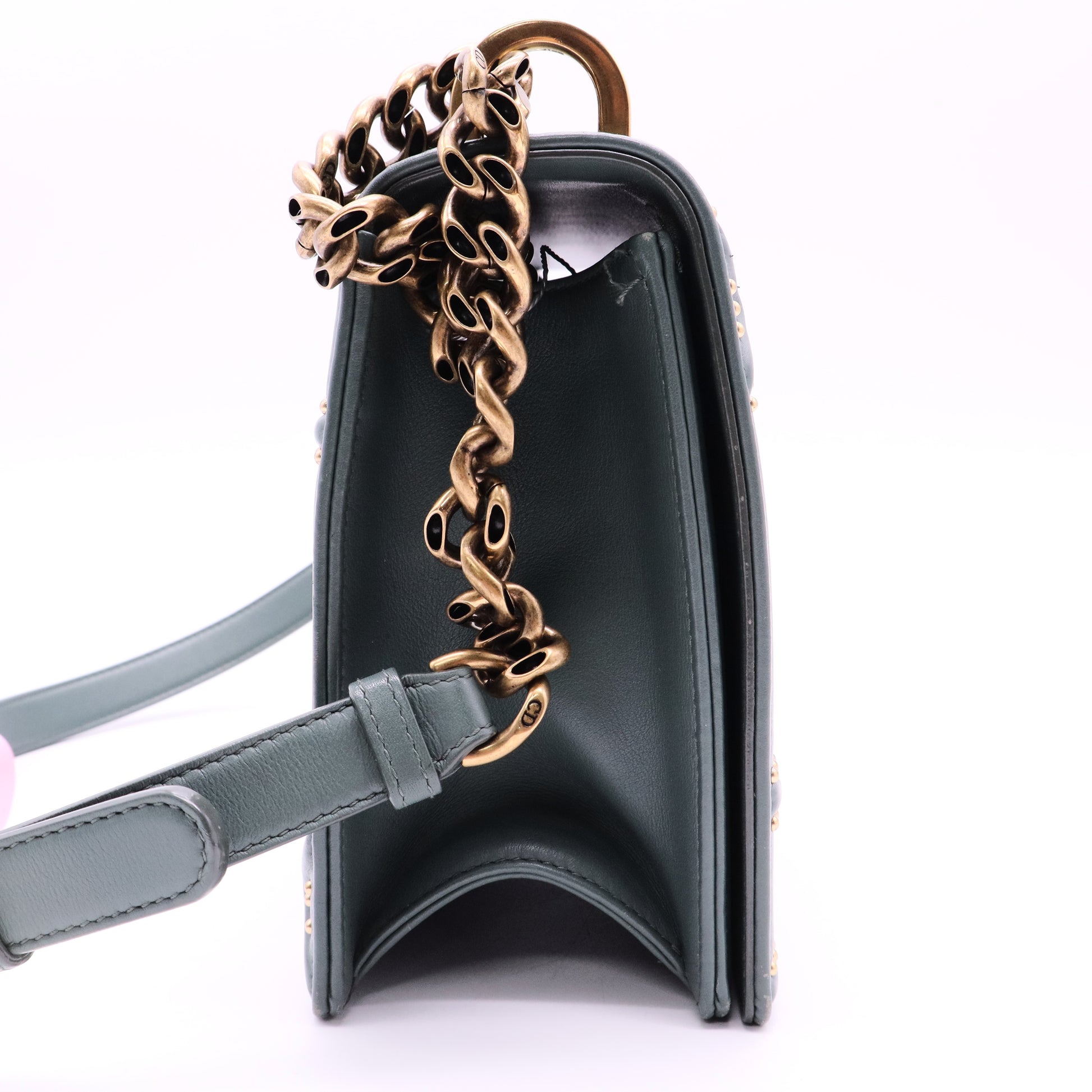 Blue Small Studded Calfskin Diorama Crossbody Twins