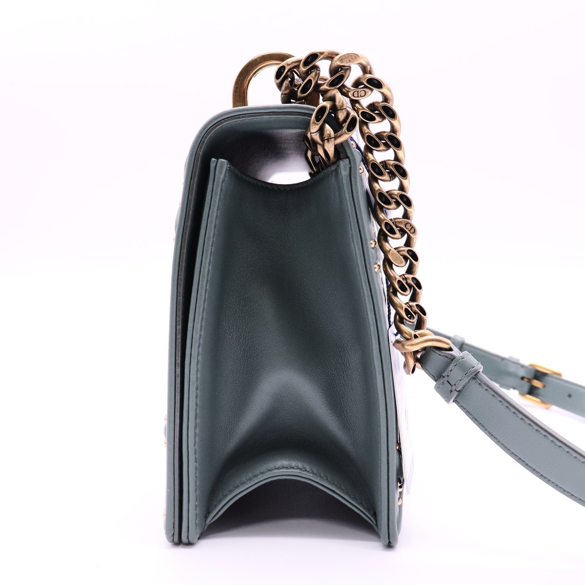 Blue Small Studded Calfskin Diorama Crossbody Twins