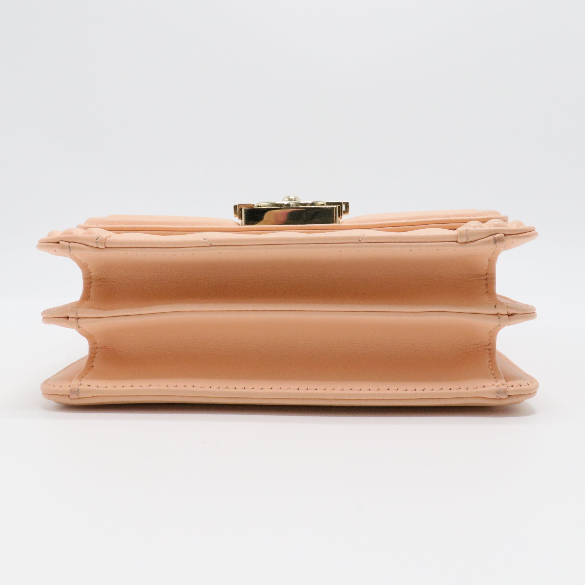 Chanel Chevron Boy Satchel Coral Pink Calfskin