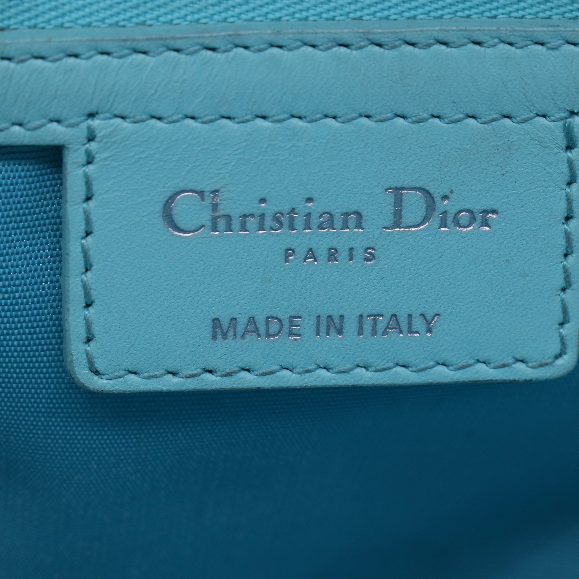 Christian Dior Mint Blue Cannage Quilted Coated Canvas Small Panarea Tote Bag  B21323