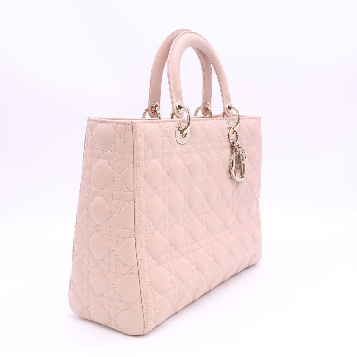 Christian Dior Lambskin Cannage Large Lady Dior Light Pink B24589