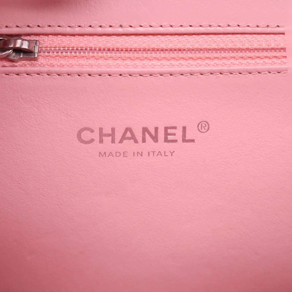 Filigree Vanity Case Quilted Caviar with Striped Leather Medium Twins