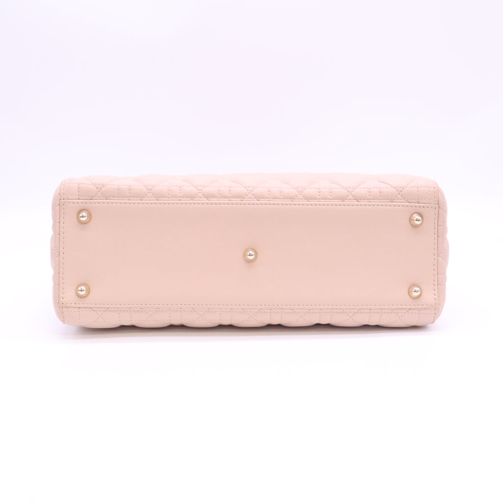 Christian Dior Lambskin Cannage Large Lady Dior Light Pink B24589