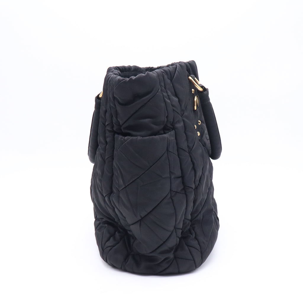 Prada Convertible Side Pocket Tote Chevron Tessuto Medium Twins B21416