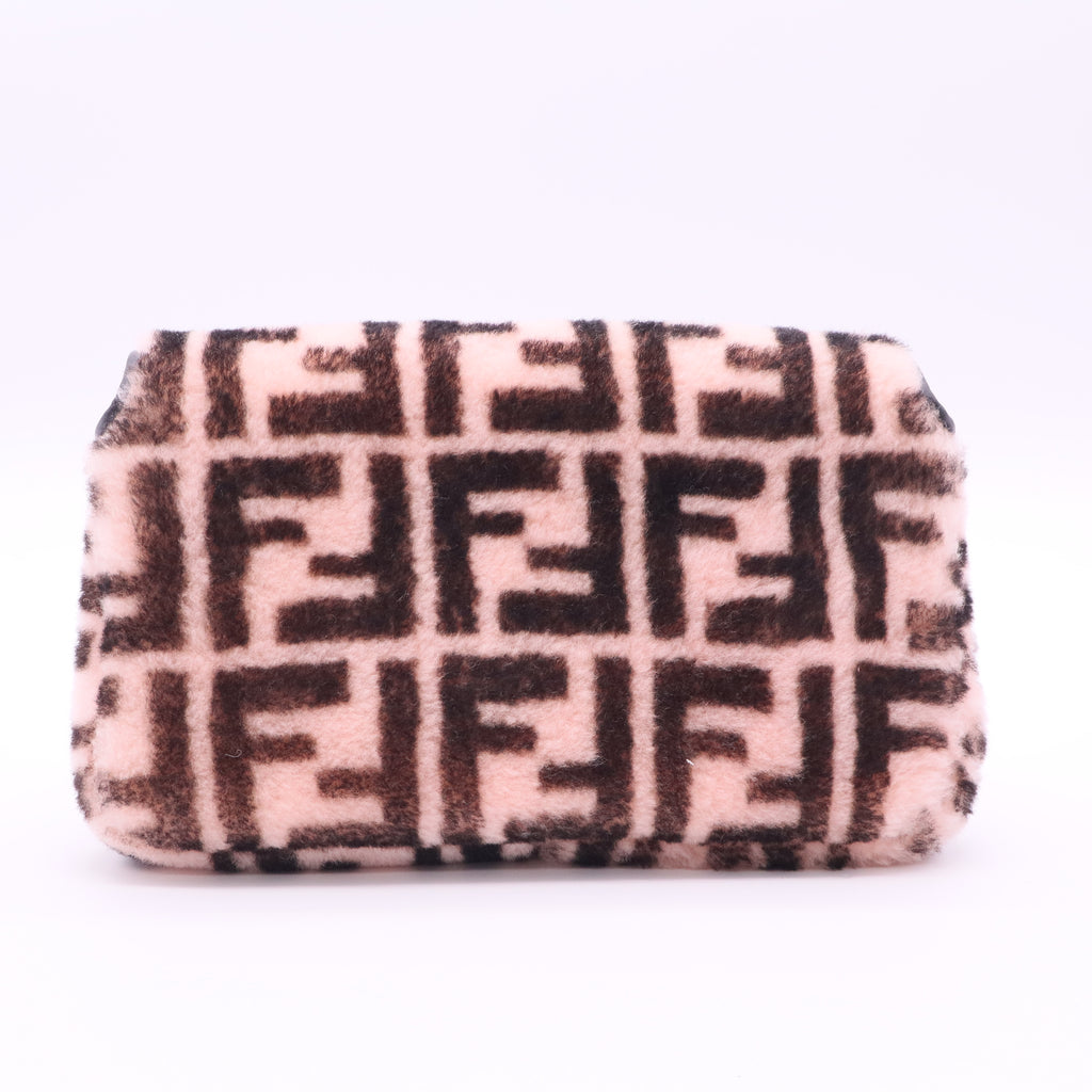 Baguette shearling handbag in pink Twins