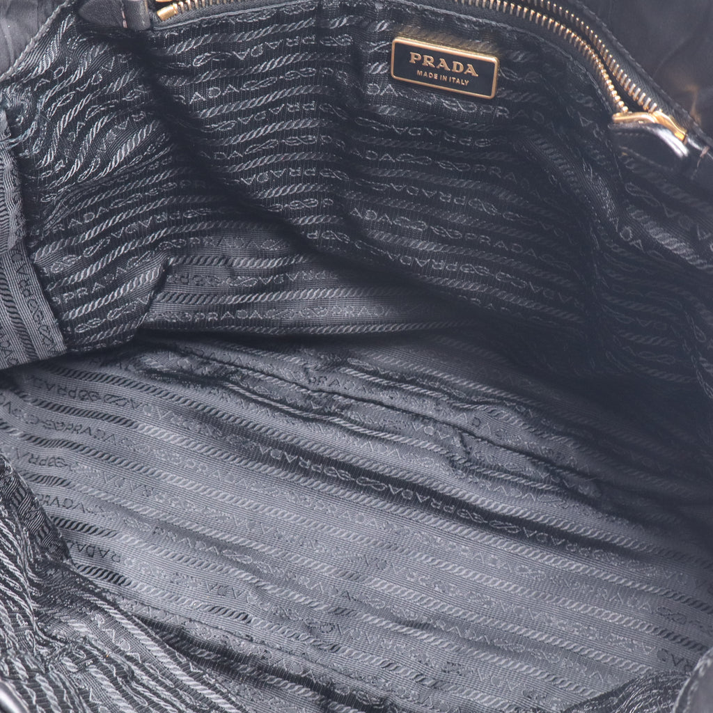 Prada Convertible Side Pocket Tote Chevron Tessuto Medium Twins B21416