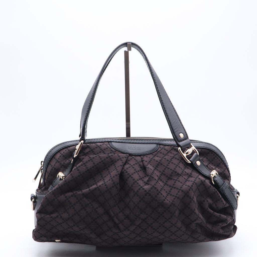 Gucci Diamante Canvas Bridle Satchel Twins B21791