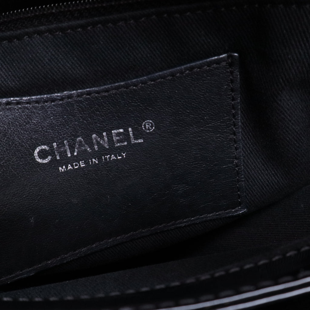 Patent Quilted Large Just Mademoiselle Bowling Bag Black B20108