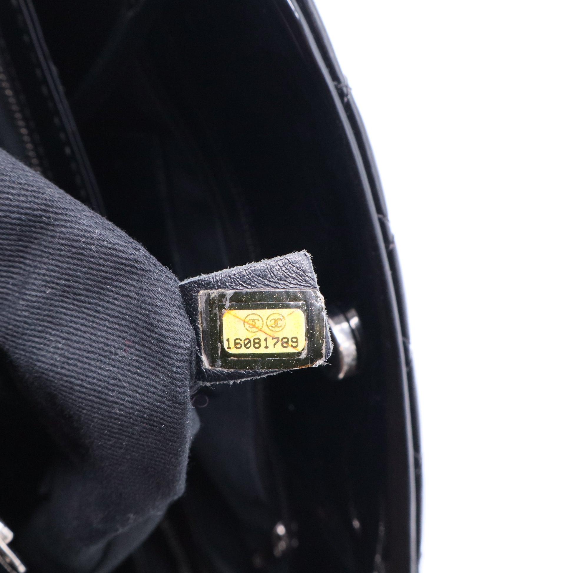 Patent Quilted Large Just Mademoiselle Bowling Bag Black B20108