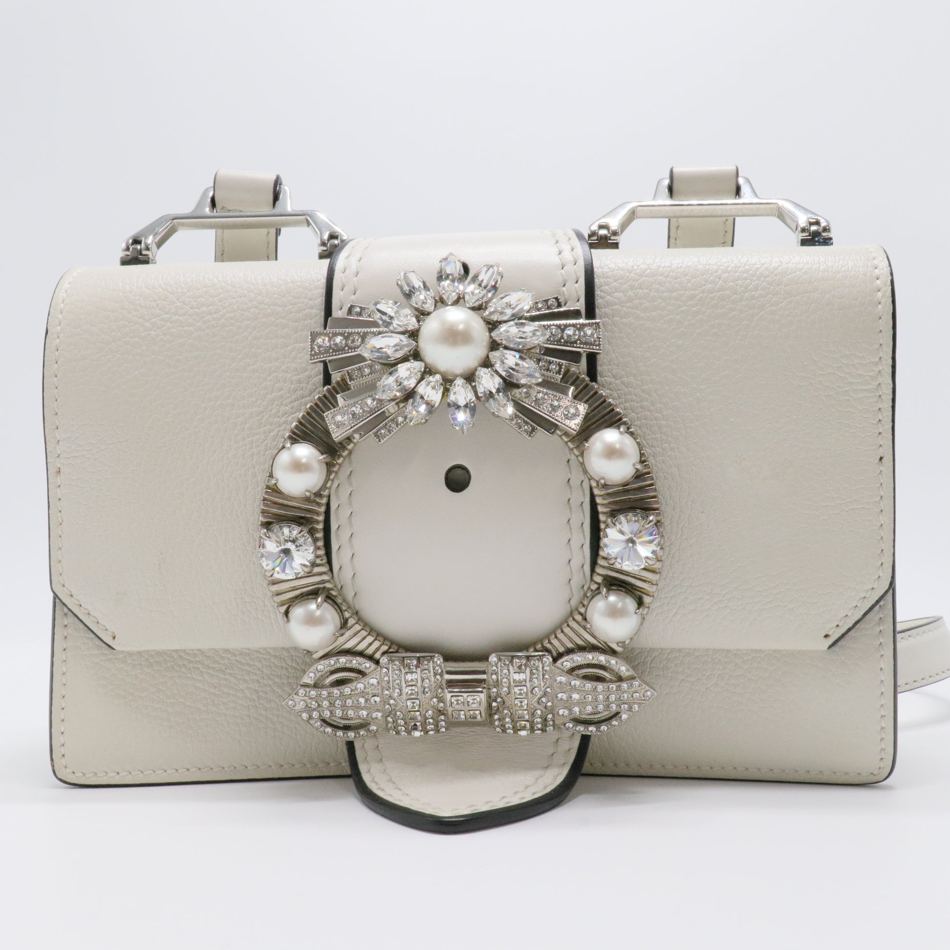 Miu Miu Crystal Buckle Crossbody Ba