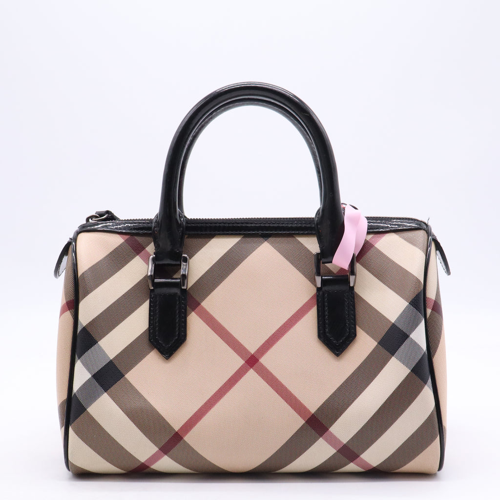 Vintage Boston Bag Haymarket Coated Canvas with Leather Small Twins LDJ3913