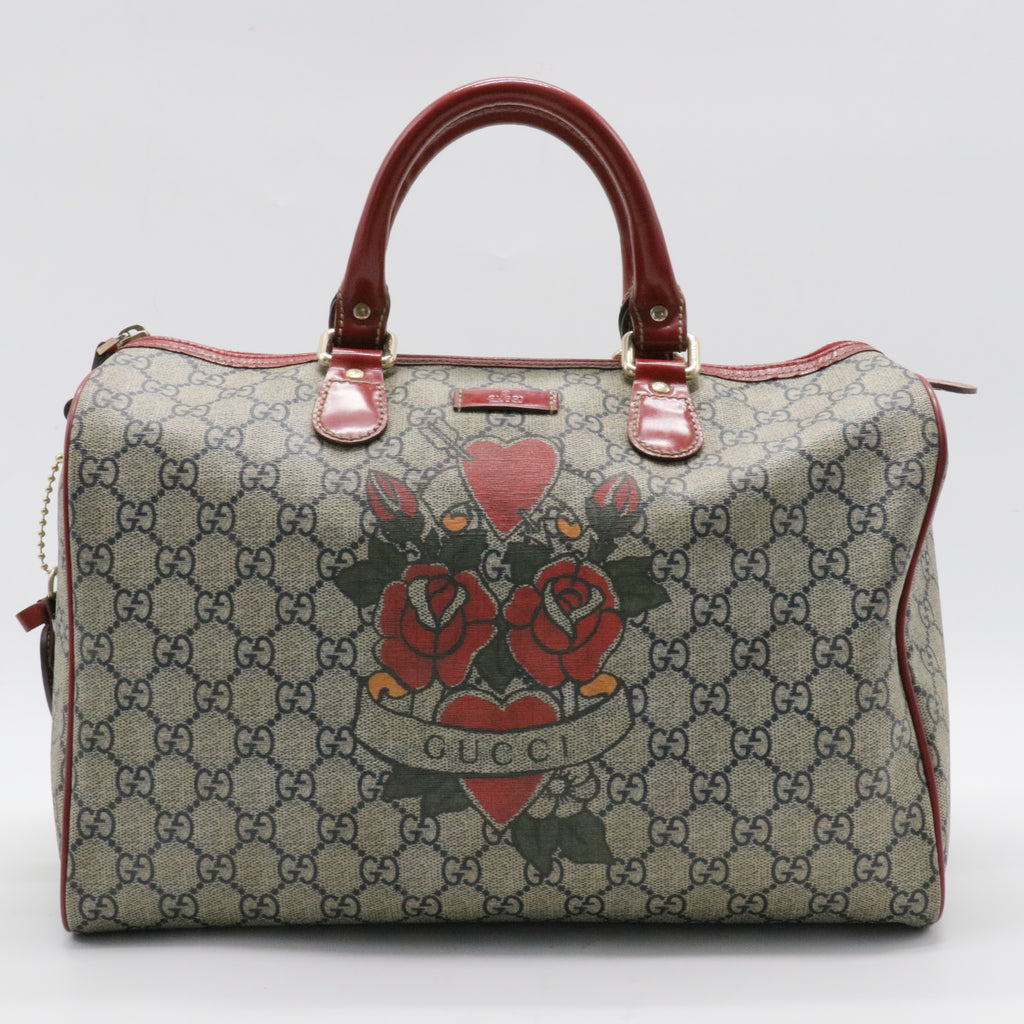 GG Supreme Tattoo Heart Joy Boston Bag