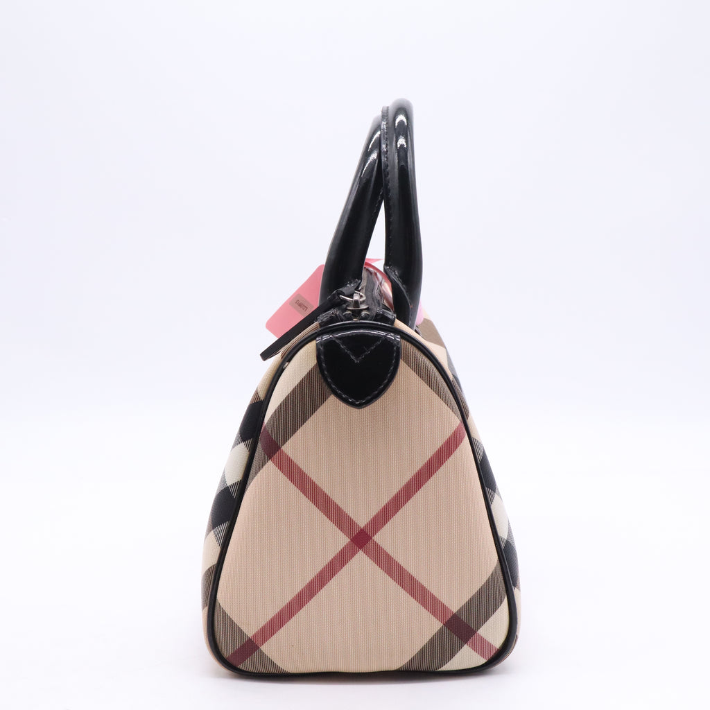 Vintage Boston Bag Haymarket Coated Canvas with Leather Small Twins LDJ3913