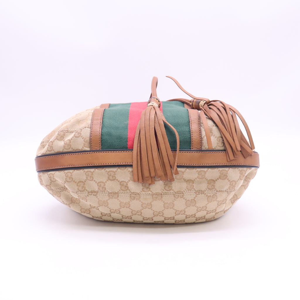 Gucci GG Canvas Web Rania Drawstring Hobo Bag B24217