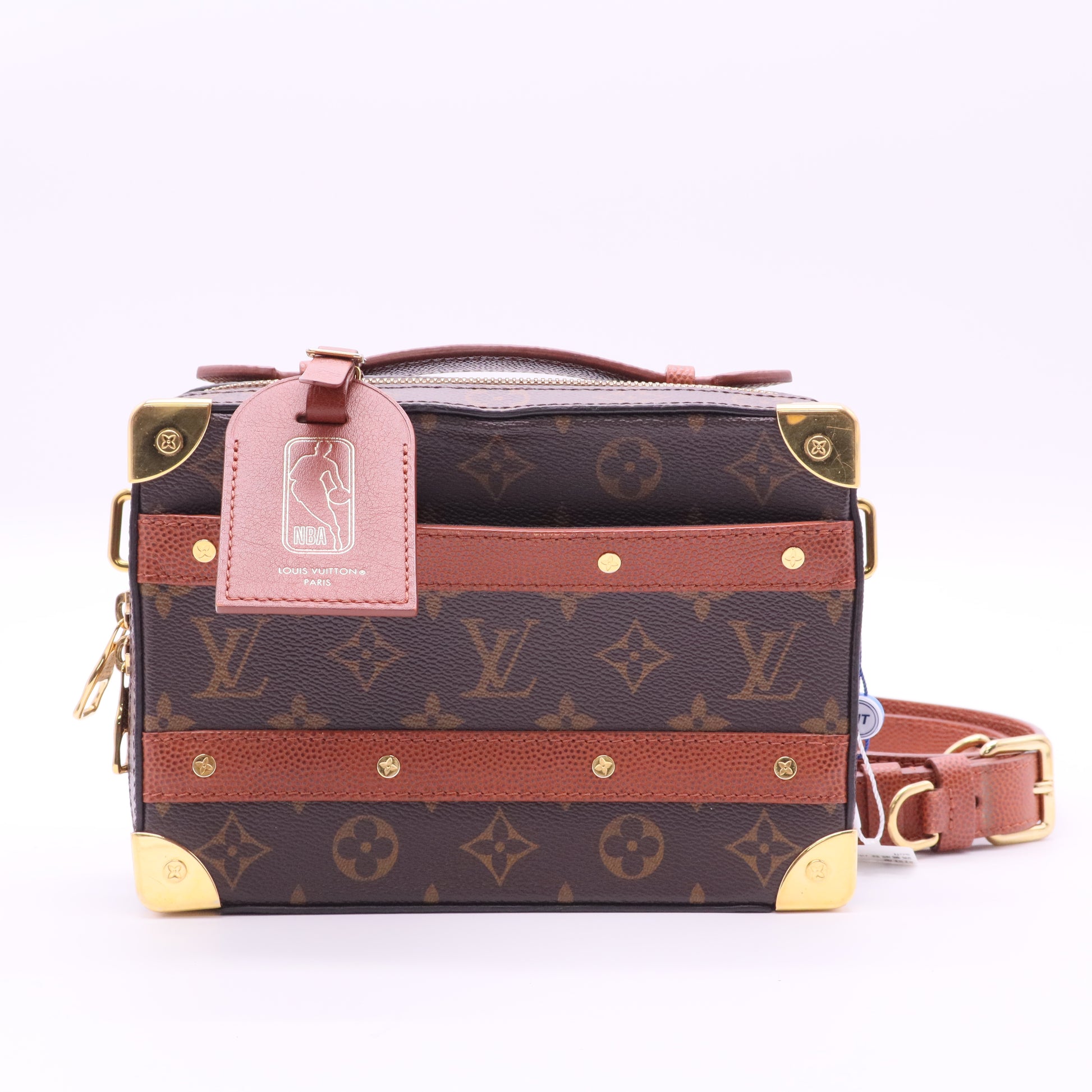 Brown NBA Monogram Handle Trunk Satchel Twins