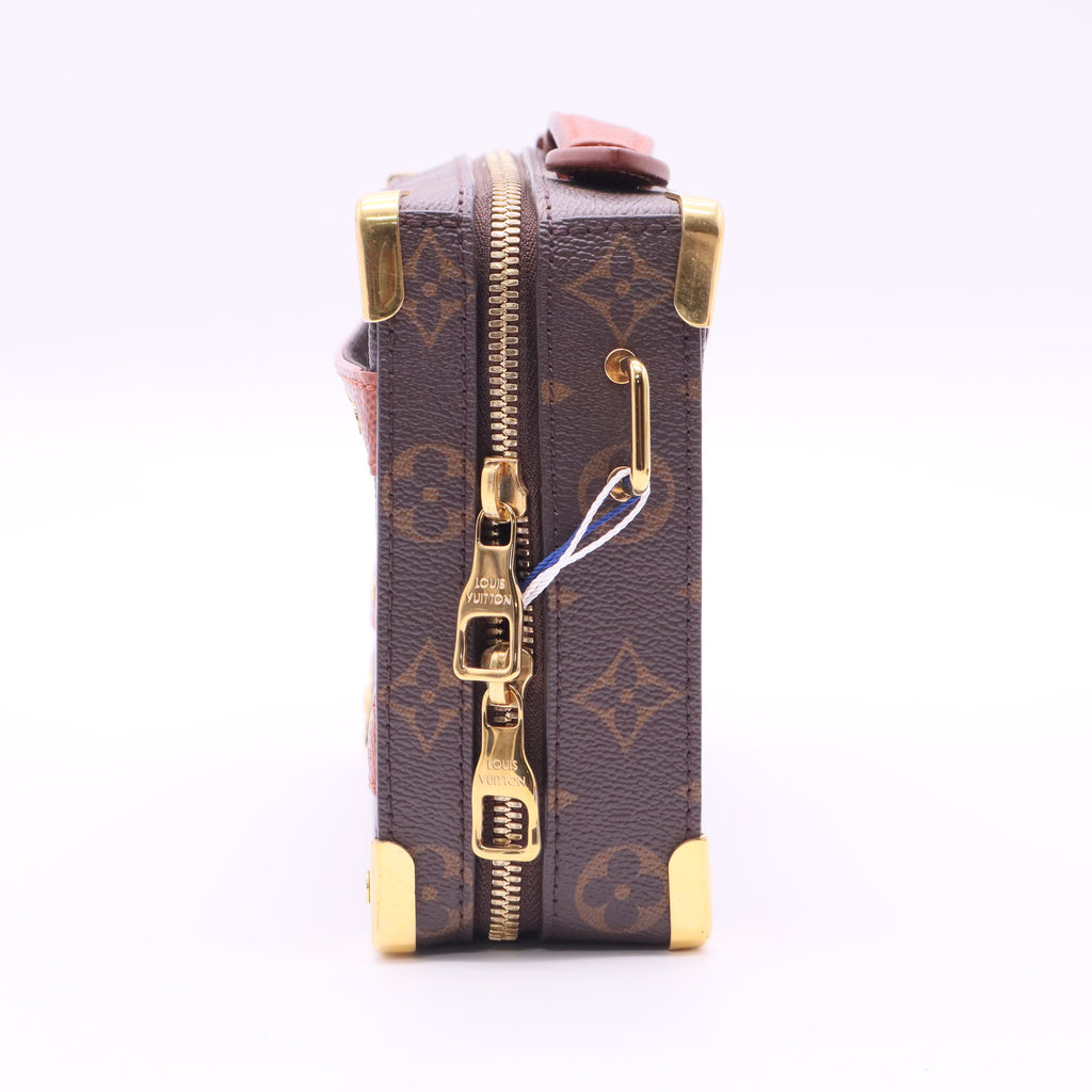 Brown NBA Monogram Handle Trunk Satchel Twins