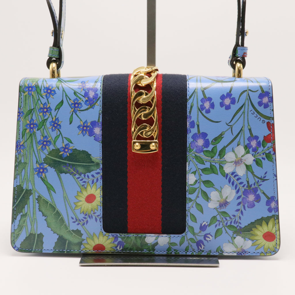 Gucci Sylvie Flora Calfskin Shoulder Bag