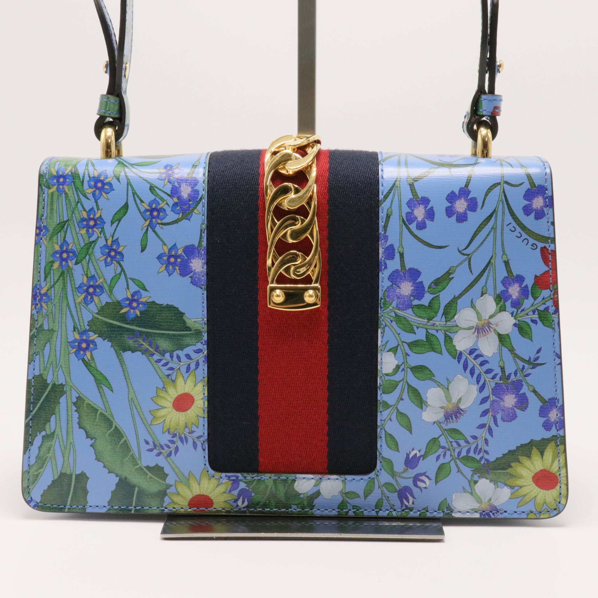 Gucci Sylvie Flora Calfskin Shoulder Bag