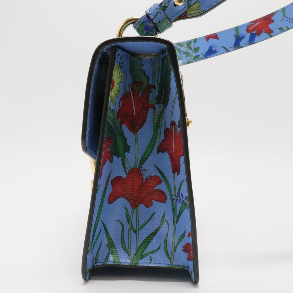 Gucci Sylvie Flora Calfskin Shoulder Bag