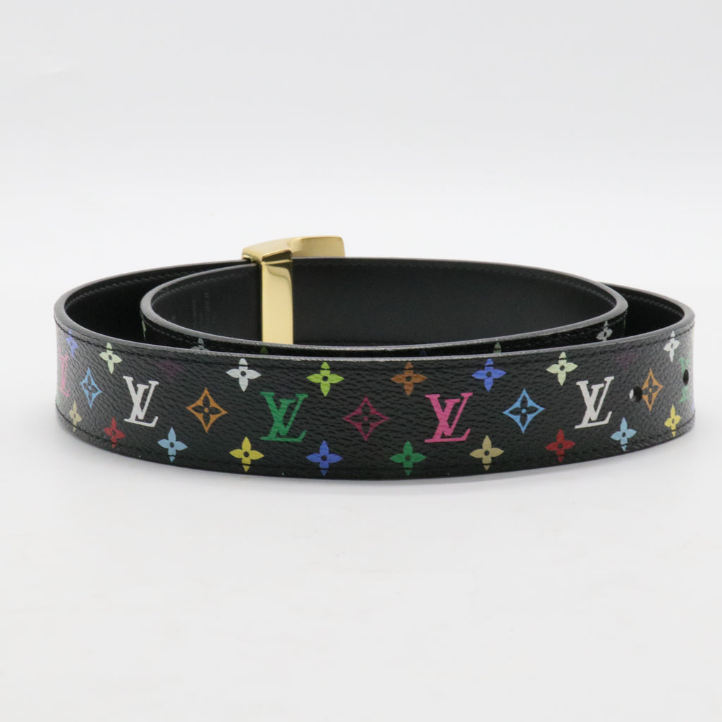 LV Cut Reversible Belt Monogram Multicolor and Leather Medium 80